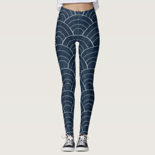 Sashiko Stickerei: Indisches japanisches Muster. Leggings