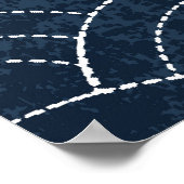 Sashiko Stickerei: Indisches japanisches Muster. Poster (Ecke)