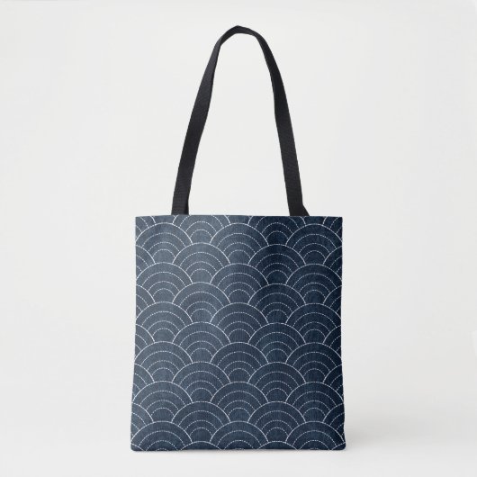 Sashiko Stickerei: Indisches japanisches Muster. Tasche (Vorderseite)
