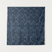 Sashiko Stickerei: Indisches japanisches Muster. Wandteppich (Vorderseite (Horizontal))