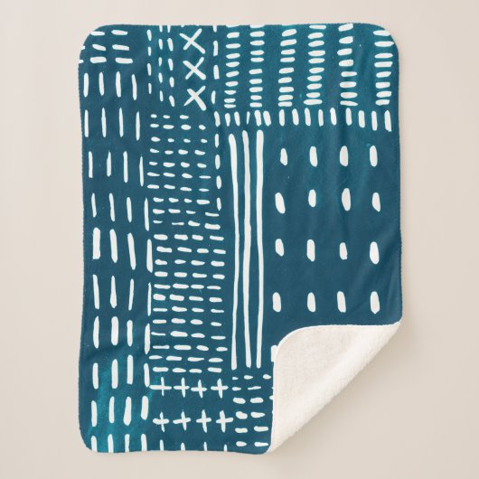 Sashiko Stitches Sherpadecke (Vorderseite)