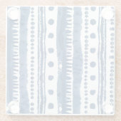 Sashiko Weiß und Blau Muster Glasuntersetzer (Rückseite)