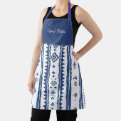 Sashiko Weiß und Blau Muster Schürze (InSitu)