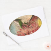 Sashimi 刺 身 ... Japanisches Essen Ovaler Aufkleber (Umschlag)