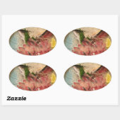 Sashimi 刺 身 ... Japanisches Essen Ovaler Aufkleber (Blatt)