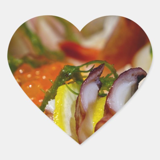 Sashimi Lmon Fisch Fisch Fisch Japanisch Herz-Aufkleber (Vorderseite)