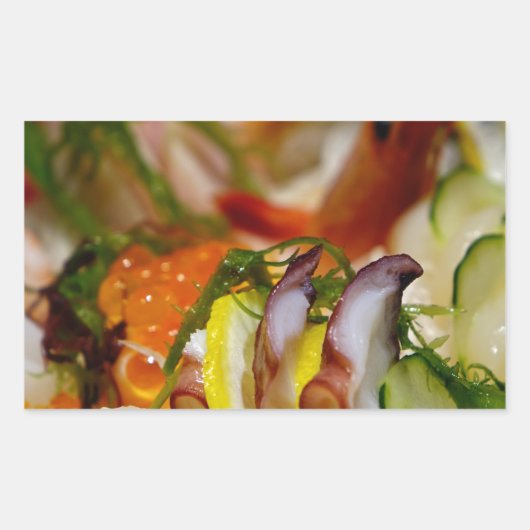 Sashimi Lmon Fisch Fisch Fisch Japanisch Rechteckiger Aufkleber (Vorderseite)