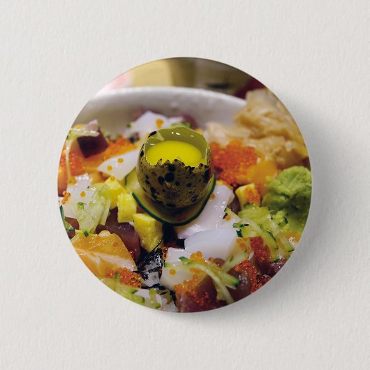 Sashimi Lmon Thunfisch Meeresfrüchte Kaviar Japani Button (Vorderseite)