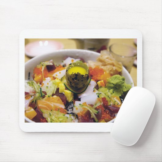 Sashimi Lmon Thunfisch Meeresfrüchte Kaviar Japani Mousepad (Mit Mouse)