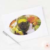 Sashimi Lmon Thunfisch Meeresfrüchte Kaviar Japani Ovaler Aufkleber (Umschlag)