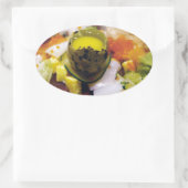 Sashimi Lmon Thunfisch Meeresfrüchte Kaviar Japani Ovaler Aufkleber (Tasche)