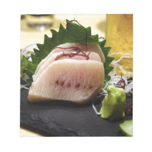 Sashimi Mekajiki Schwertfisch Wasabi Roh Frisch Notizblock