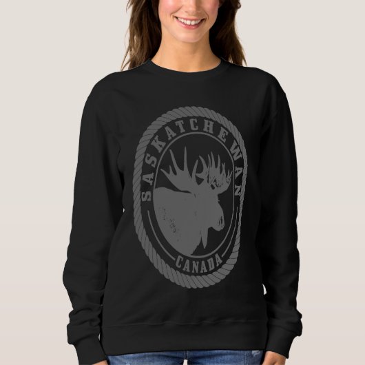 Saskatchewan Canada Moose Vintage Hiking Nature Ca Sweatshirt (Vorderseite)