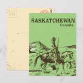 Saskatchewan Canada Vintage Reiseplakat Postkarte (Vorne/Hinten)