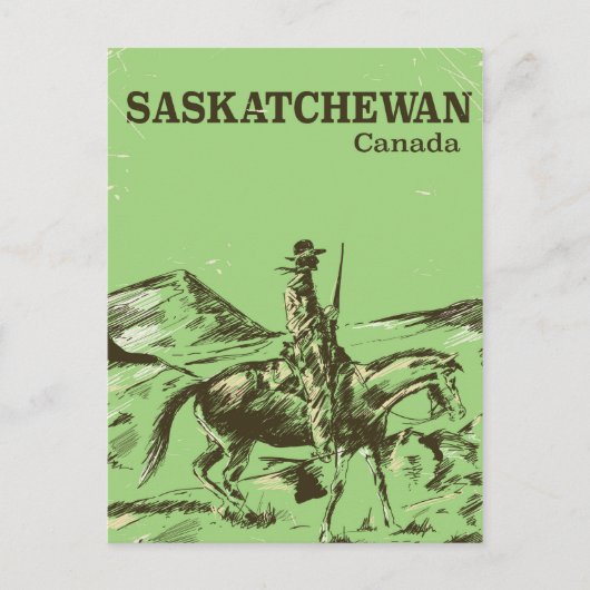 Saskatchewan Canada Vintage Reiseplakat Postkarte (Vorderseite)