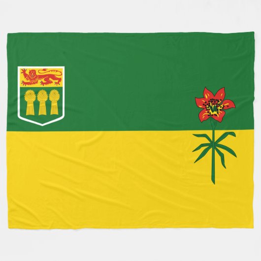Saskatchewan Flag Fleecedecke (Vorderseite (Horizontal))