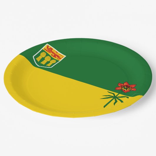 Saskatchewan Flag Pappteller (Schrägansicht)