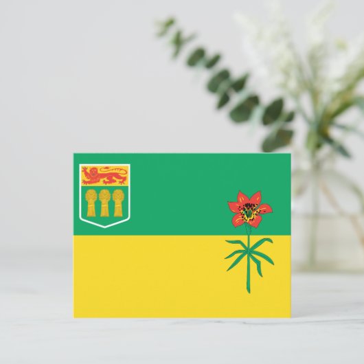 SASKATCHEWAN FLAG POSTKARTE (Stehend Vorderseite)