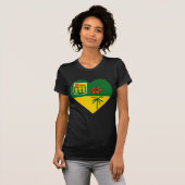 Saskatchewan-Flaggen-Herz T-Shirt (Vorne ganz)