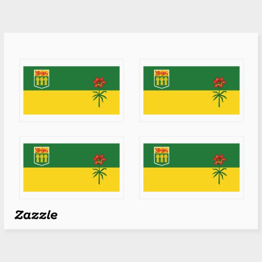 Saskatchewan Flags Graphic Rechteckiger Aufkleber (Blatt)