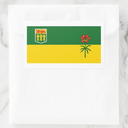 Saskatchewan Flags Graphic Rechteckiger Aufkleber (Tasche)