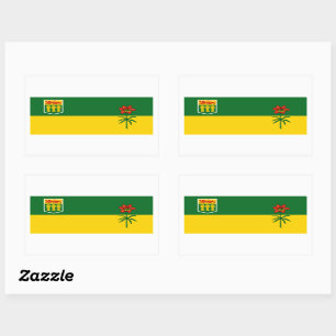 Saskatchewan Flags Graphic Rechteckiger Aufkleber