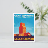Saskatchewan Grain Elevator Vintage Postkarte (Stehend Vorderseite)