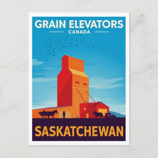 Saskatchewan Grain Elevator Vintage Postkarte (Vorderseite)