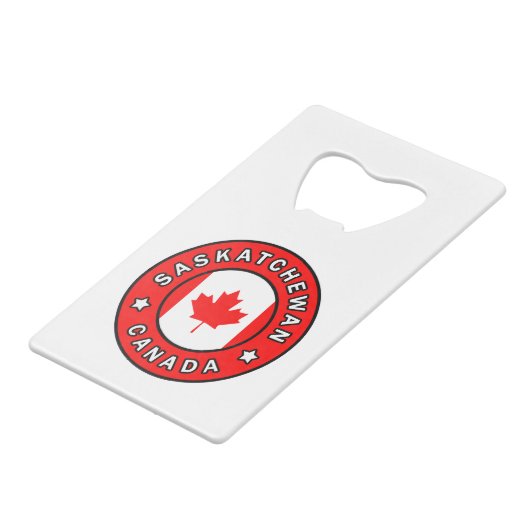Saskatchewan Kanada Kreditkartenflaschenöffner (Vorderseite Schrägansicht)
