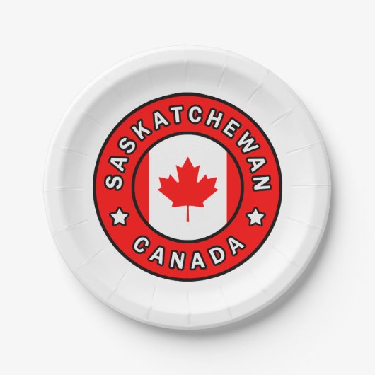 Saskatchewan Kanada Pappteller (Vorderseite)