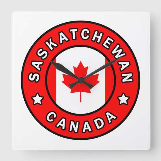 Saskatchewan Kanada Quadratische Wanduhr (Vorderseite)