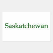 Saskatchewan Kanada (Text-Logo) Rechteckiger Aufkleber (Vorderseite)