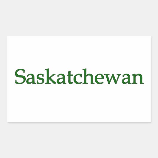 Saskatchewan Kanada (Text-Logo) Rechteckiger Aufkleber (Vorderseite)