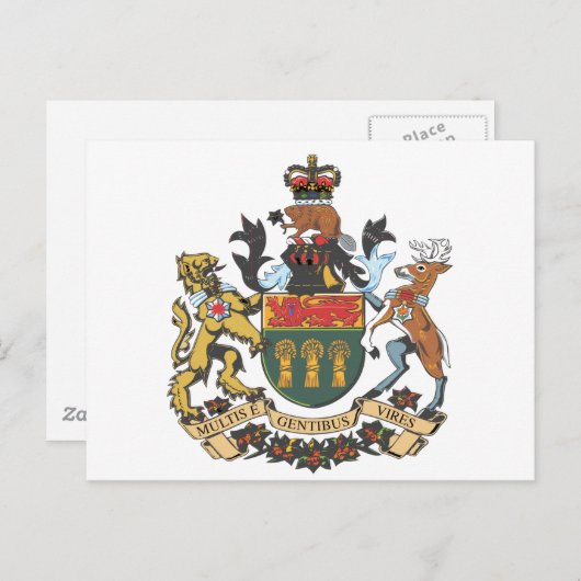 Saskatchewan (Kanada) Wappen-Coat Postkarte (Vorne/Hinten)