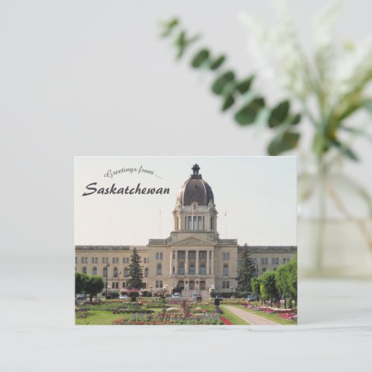 Saskatchewan Legislative Gebäude Postkarte (Stehend Vorderseite)