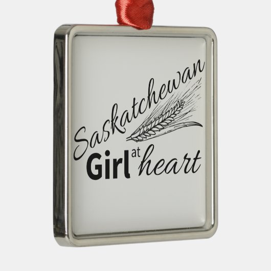 Saskatchewan-Mädchen am Herzen Ornament Aus Metall (Rechts)