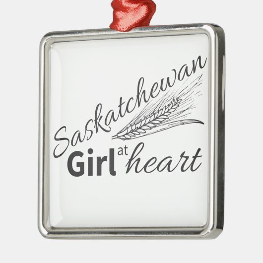 Saskatchewan-Mädchen am Herzen Ornament Aus Metall (Links)