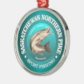 Saskatchewan Pike Fishing Ornament Aus Metall (Links)