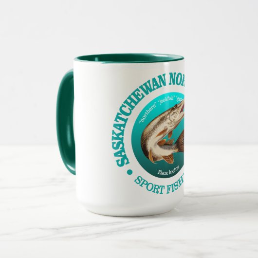 Saskatchewan Pike Fishing Tasse (Vorderseite Links)
