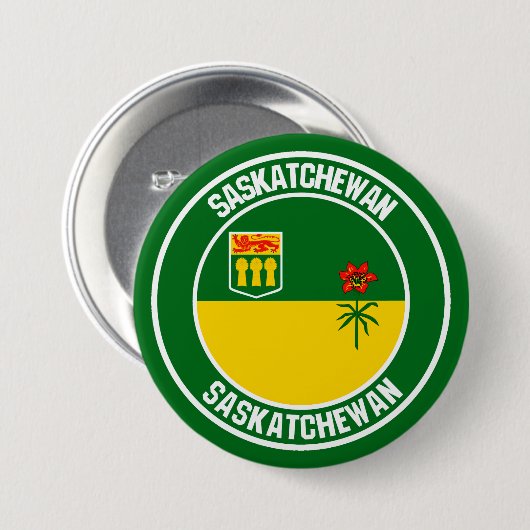 Saskatchewan Round Emblem Button (Vorne & Hinten)