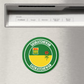 Saskatchewan Round Emblem Magnet (In Situ (Geschirrspüler))