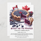 Saskatoon Berry Pie Watercolor Design Canada Day Einladung (Vorne/Hinten)