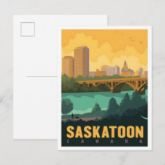 Saskatoon Canada Vintage Travel Postkarte