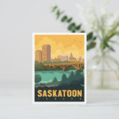 Saskatoon Canada Vintage Travel Postkarte (Stehend Vorderseite)