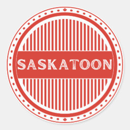 Saskatoon City Pride Emblem – Canadian Identity Runder Aufkleber