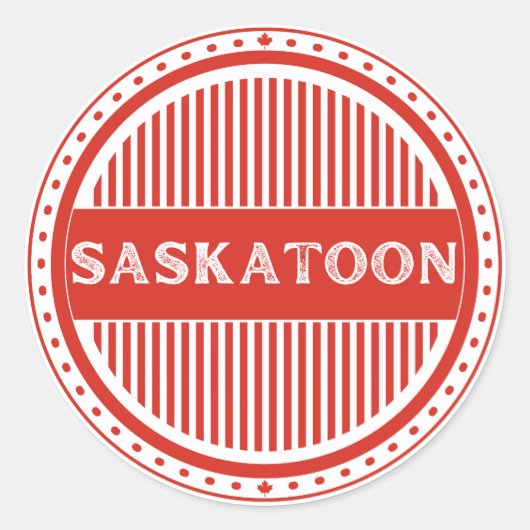 Saskatoon City Pride Emblem – Canadian Identity Runder Aufkleber (Vorderseite)