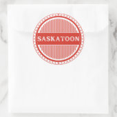 Saskatoon City Pride Emblem – Canadian Identity Runder Aufkleber (Tasche)