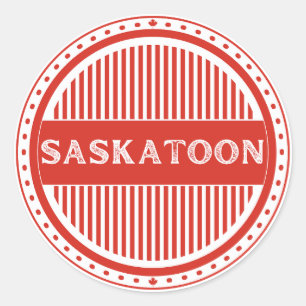 Saskatoon City Pride Emblem – Kanadische Identität Runder Aufkleber