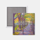 Saskatoon Herbstspaziergang - Kühlschrankmagnet (Vorderseite/Rückseite)