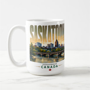 Saskatoon Kanada Skyline Süd Saskatchewan Fluss Kaffeetasse